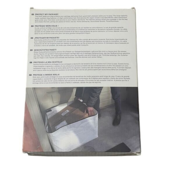 Kikkerland Protect My Package! Theft Deterrent Bag with Lock - Picture 3 of 6